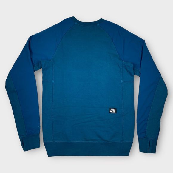Nike SB Womens S Blue Long Sleeve Pullover Crewneck Sweatshirt With Thumb Holes - Picture 7 of 12
